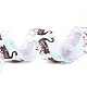 白鳥柄プリントグログランリボン  diyクラフトヘアボウギフトパッキングフェスティバル結婚披露宴の誕生日の装飾のために  淡いターコイズ  1-1/2インチ（38mm）  /ロール10ヤード（9.14メートル/ロール） OCOR-I010-02B-3
