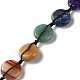 7 Chakra Flat Round Natural Gemstone Pendant Decoration HJEW-H060-04-4