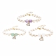 Bracelet perlé de pierres précieuses et de perles avec breloque cœur en zircone cubique BJEW-JB08167-1