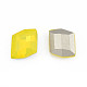 K9ガラスラインストーンカボション  尖ったバック＆バックメッキ  多面カット  平行四辺形  黄水晶  12x10.5x5.5mm MRMJ-N029-25-01-1