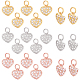 Nbeads 24Pcs 3 Colors Brass Micro Pave Clear Cubic Zirconia Charms KK-NB0001-41-1