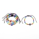 Regenbogen verstellbare Nylonschnur geflochtene Perlenarmbänder BJEW-JB06021-1