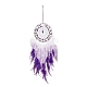 Iron Wire Woven Web/Net with Feather Pendant Decorations AJEW-B017-33-1
