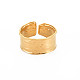 Placcatura ionica (ip) 304 anello per polsino aperto con fascia liscia in acciaio inossidabile per donna RJEW-S405-180G-1