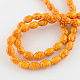 Oval Spray Painted Glass Beads Strands DGLA-S041-M2-3