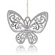 Nickel Free & Lead Free Platinum Tibetan Style Alloy Butterfly Pendants TIBE-M001-153P-NR-2