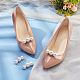 Alliage avec des décorations de chaussures en plastique imitation perle FIND-WH0126-170KCG-4