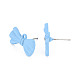 Spray Painted Alloy Stud Earring Findings PALLOY-S139-009-RS-4