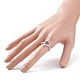 Juego de anillos de dedo redondos de piedras preciosas mixtas naturales y sintéticas de 4 Uds. 4 estilos RJEW-TA00057-5