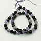 Natural Obsidian and Purple Jade Beads Strands G-G101-4mm-10-2