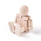 Незавершенные заготовки деревянных игрушек-роботов X-AJEW-WH0109-84-2