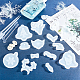 OLYCRAFT 61pcs Christmas Theme Pendant Silicone Molds Christmas Ornament Molds Resin Casting Molds Including Antler Xmas Tree Bell Stock Molds Sequin Fillers and Resin Tools for Christmas Decorations DIY-OC0001-80-2