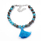 Synthetic Turquoise Beaded Bracelets BJEW-S135-012B-1