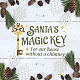 Mayjoydiy stencil chiave magica di Babbo Natale fiocco di neve chiavi vintage stencil 11.8×11.8 pollici con pennello modello riutilizzabile per animali domestici per pareti di mobili artigianali decorazioni natalizie per la casa DIY-MA0002-21B-5