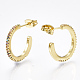 Brass Micro Pave Cubic Zirconia Stud Earrings EJEW-S201-51A-1