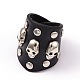 Skull Studded Leather Cord Snap Rings X-BJEW-D346-01-1