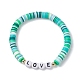 12pcs perles d'argile polymère faites à la main heishi bracelets extensibles BJEW-JB10073-2