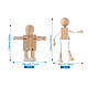 Giocattoli di robot di legno in bianco non finiti AJEW-TA0001-03-8