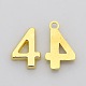 Rack Plated Zinc Alloy Number Charms PALLOY-A062-4G-NR-1