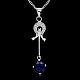 Trendy Silver Color Plated Brass Cubic Zirconia Musical Instrument Pendant Necklaces NJEW-BB12649-C-2