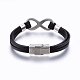 Leather Cord Bracelets BJEW-E345-04B-3