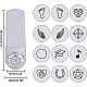 鉄の金属切手  混合模様  プラチナ  65.5x10mm  12個/箱 AJEW-BC0005-77D-2