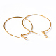 Golden Brass Hoop Earrings X-EC108-4NFG-2