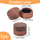 コラム木製指輪ボックス  指輪用のアクセサリー箱  イヤリングスタッドの収納  ココナッツブラウン  4.9x3.5cm CON-WH0089-16-2