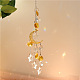 Grandes décorations de pendentif en cristal de quartz HJEW-PW0001-020A-1