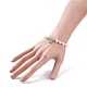 Natural Green Aventurine & Pearl Beaded Bracelet with Cubic Zirconia Heart Charm BJEW-JB08167-02-3