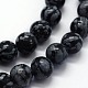Chapelets de perles de flocon de neige en obsidienne naturelle G-I199-36-6mm-3