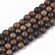 Fili di perline di legno di ebano naturale e non colorato WOOD-T024-033-1