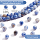 Nbeads 5 brins ronds de perles de jaspe à pois bleus naturels G-NB0004-58-2