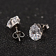 Ожерелья и серьги-гвоздики teardrop 304 из нержавеющей стали с кубическим цирконием SJEW-D069-01-5