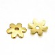 Flower 6-Petal Brass Bead Caps KK-N0088-09-1