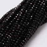 Natürliche schwarze Spinell-Perle Stränge, facettiert, Rondell, 2 mm, Bohrung: 1 mm, ca. 170 Stk. / Strang, 13.3 Zoll