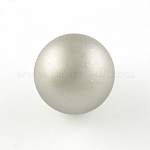 No hay agujero de pulverización de bronce pintada cuentas de campana redonda, aptos para colgantes de bola de jaula, plata, 12mm