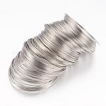 Steel Memory Wire, for Wrap Bracelets Making, Nickel Free, Platinum, 18 Gauge, 1mm, about 800 circles/1000g