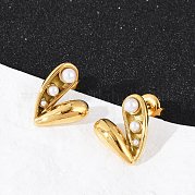 Серьги-гвоздики из нержавеющей стали 304 EJEW-G423-29A-G
