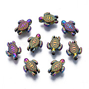 Rack Plating Rainbow Color Alloy Beads PALLOY-S180-343