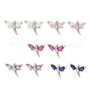 Серьги-гвоздики из платины со стрекозой из латуни EJEW-L270-09P