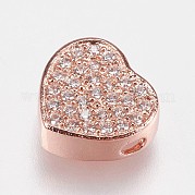 Латунные микро проложить кубического циркония бусы KK-I614-055RG