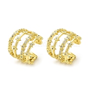 Серьги-каффы со звездами из латуни EJEW-L270-004G