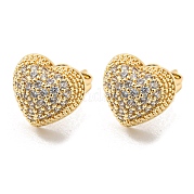 Серьги-гвоздики из латуни с прозрачным фианитом EJEW-B035-06KCG