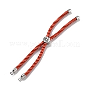 Серебряные браслеты из витого нейлонового шнура DIY-B066-03P-27