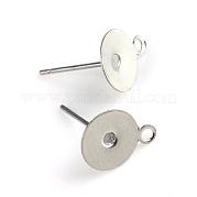 304 Stainless Steel Stud Earring Settings STAS-T003-6mm
