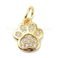 Ottone micro spianare fascino zirconi, con anello di salto, placcato di lunga durata, piombo & cadimo libero, impronta, vero placcato oro 18k, 10x8.5x2mm