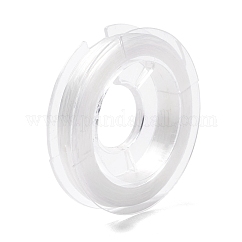 Hilo elástico con cuentas elásticas fuertes, cadena de joyas de cristal plano para hacer joyas, blanco, 0.8mm, alrededor de 10.93 yarda (10 m) / rollo
