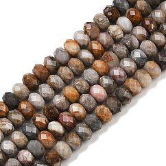 Hebras naturales de cuentas de ágata gobi, facetados, rerondana plana, 8x5mm, agujero: 1 mm, aproximamente 72 pcs / cadena, 14.96 pulgada (38 cm)