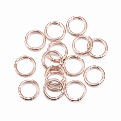 304 Stainless Steel Open Jump Rings, Electrophoresis Black, 18 Gauge,  7x1mm, Inner Diameter: 5mm